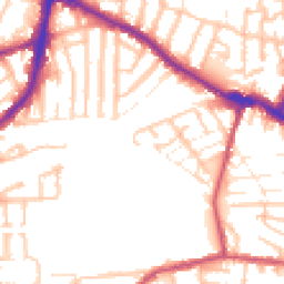 Daytime road noise heatmap for E13 0EB