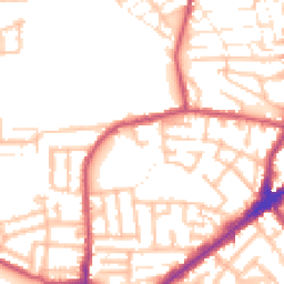 Daytime road noise heatmap for E13 0EH
