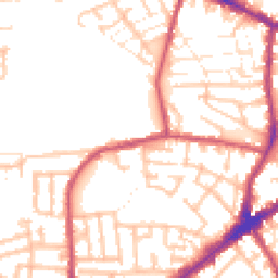 Daytime road noise heatmap for E13 0HB
