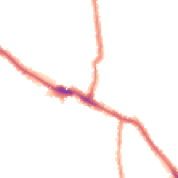 Night-time road noise heatmap for E13 0HY