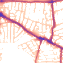 Daytime road noise heatmap for E13 0JF