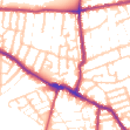 Daytime road noise heatmap for E13 0LJ