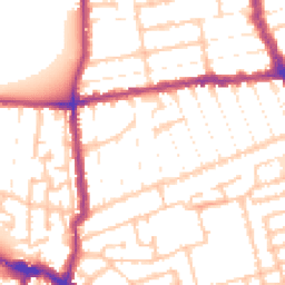 Daytime road noise heatmap for E13 0PT