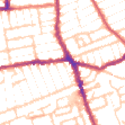 Daytime road noise heatmap for E13 0QT