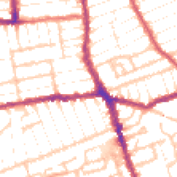 Daytime road noise heatmap for E13 0QU