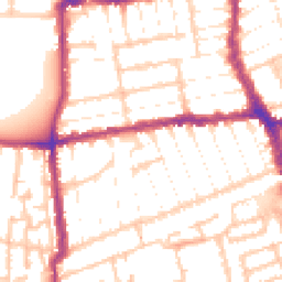 Daytime road noise heatmap for E13 0RB