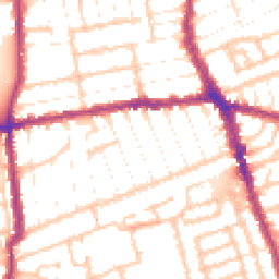 Daytime road noise heatmap for E13 0RJ