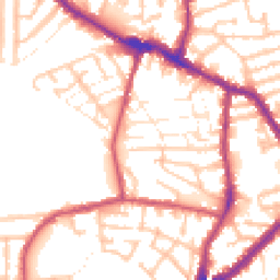 Daytime road noise heatmap for E13 8BA