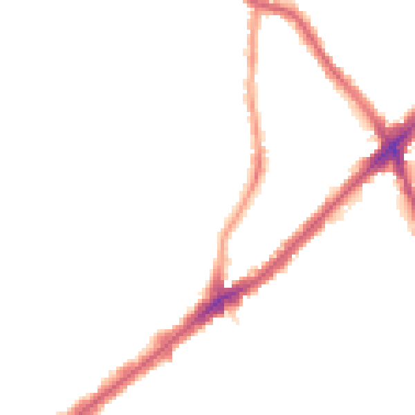 Night-time road noise heatmap for E13 8BN