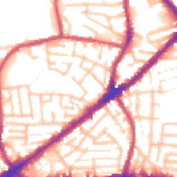Daytime road noise heatmap for E13 8DP