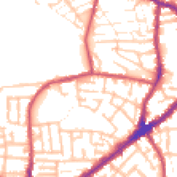 Daytime road noise heatmap for E13 8DY