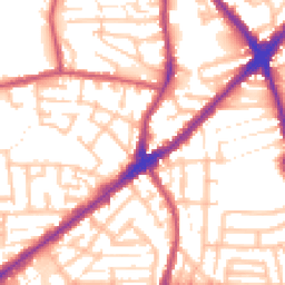 Daytime road noise heatmap for E13 8EB