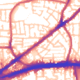 Daytime road noise heatmap for E13 8EQ