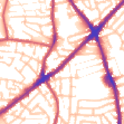 Daytime road noise heatmap for E13 8FE