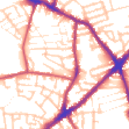 Daytime road noise heatmap for E13 8FG