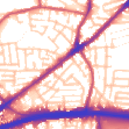 Daytime road noise heatmap for E13 8HL