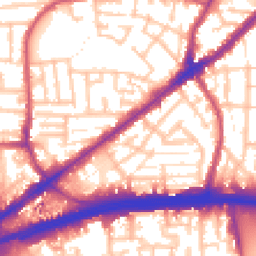 Daytime road noise heatmap for E13 8HR