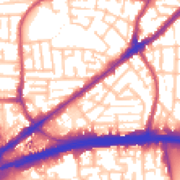Daytime road noise heatmap for E13 8HS