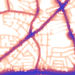 Daytime road noise heatmap for E13 8LL