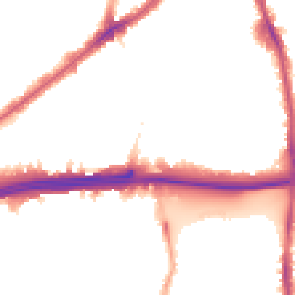 Night-time road noise heatmap for E13 8LX