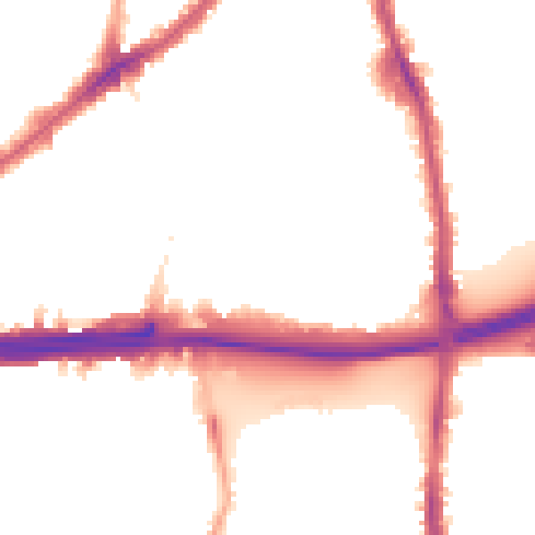 Night-time road noise heatmap for E13 8LY