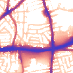 Daytime road noise heatmap for E13 8NA