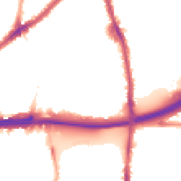 Night-time road noise heatmap for E13 8NA