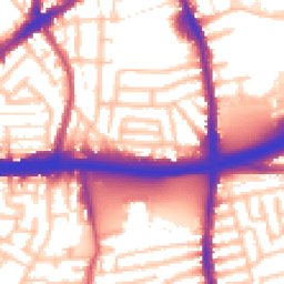 Daytime road noise heatmap for E13 8ND