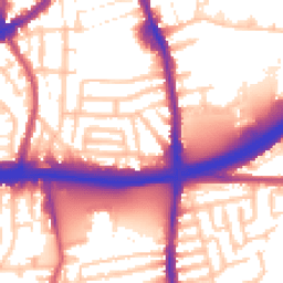 Daytime road noise heatmap for E13 8PD