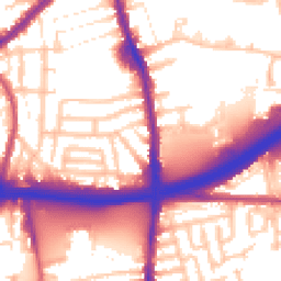 Daytime road noise heatmap for E13 8PL