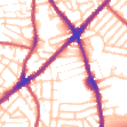 Daytime road noise heatmap for E13 8QT