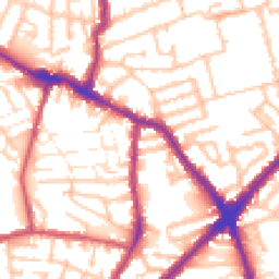 Daytime road noise heatmap for E13 8RA