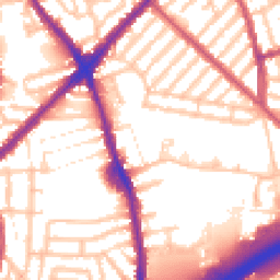 Daytime road noise heatmap for E13 8RT