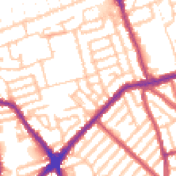 Daytime road noise heatmap for E13 9DE
