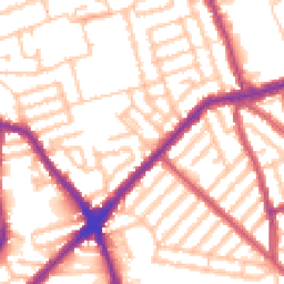Daytime road noise heatmap for E13 9DN