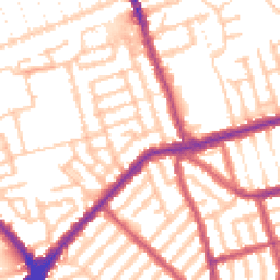 Daytime road noise heatmap for E13 9EN