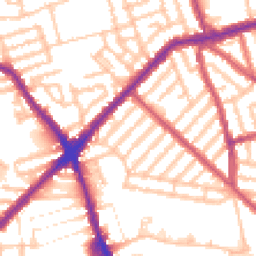 Daytime road noise heatmap for E13 9LJ