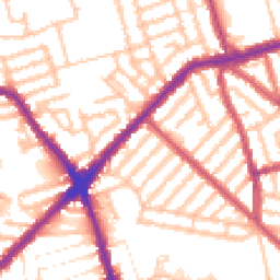 Daytime road noise heatmap for E13 9LQ