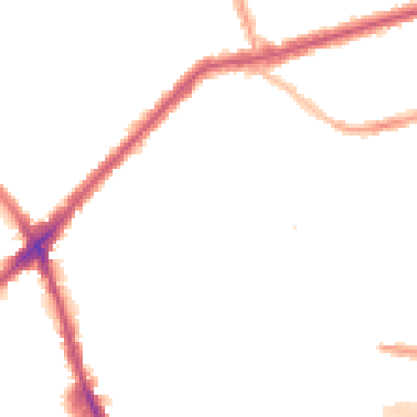 Night-time road noise heatmap for E13 9NP