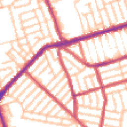 Daytime road noise heatmap for E13 9PS