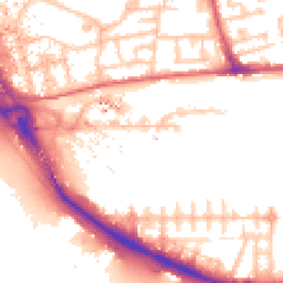Daytime road noise heatmap for E16 1AQ
