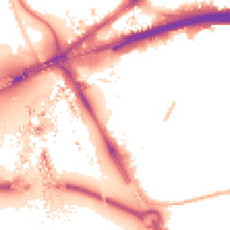 Night-time road noise heatmap for E16 1BG