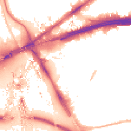 Night-time road noise heatmap for E16 1JQ