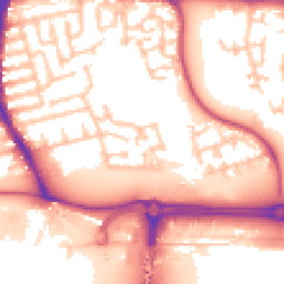 Daytime road noise heatmap for E16 3JB
