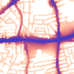 Daytime road noise heatmap for E16 4EQ