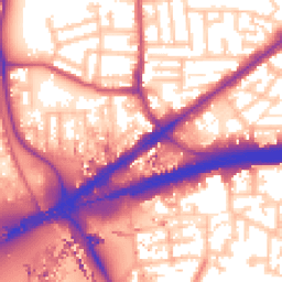 Daytime road noise heatmap for E16 4HQ