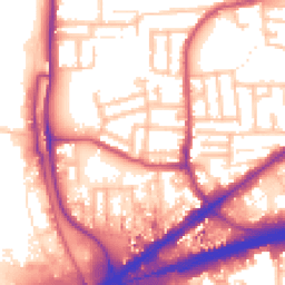 Daytime road noise heatmap for E16 4NB