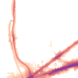 Night-time road noise heatmap for E16 4NB