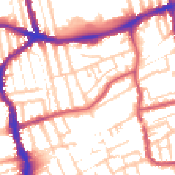 Daytime road noise heatmap for E17 3BP