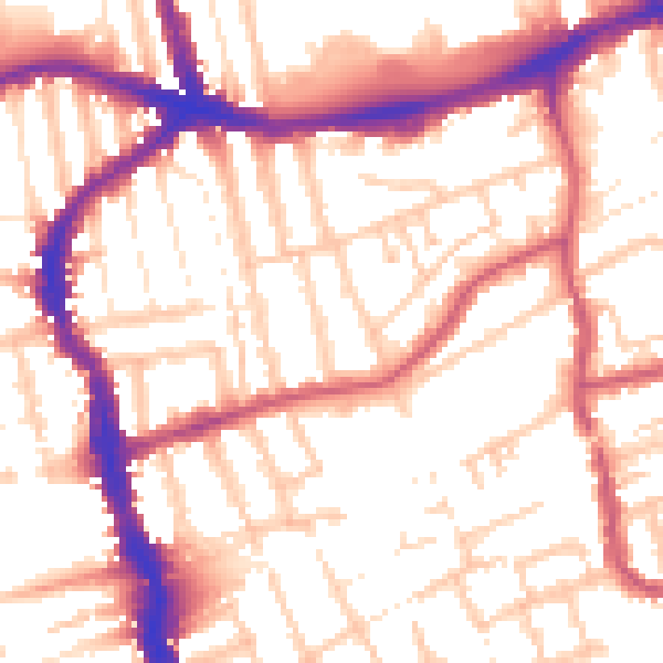 Daytime road noise heatmap for E17 3BQ